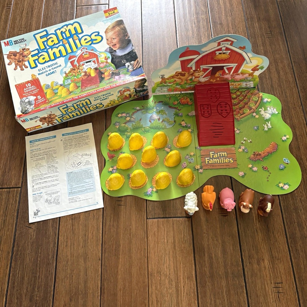 Milton Bradley Farm Families Electronic Match-a-Sound Board Game Complete 1996